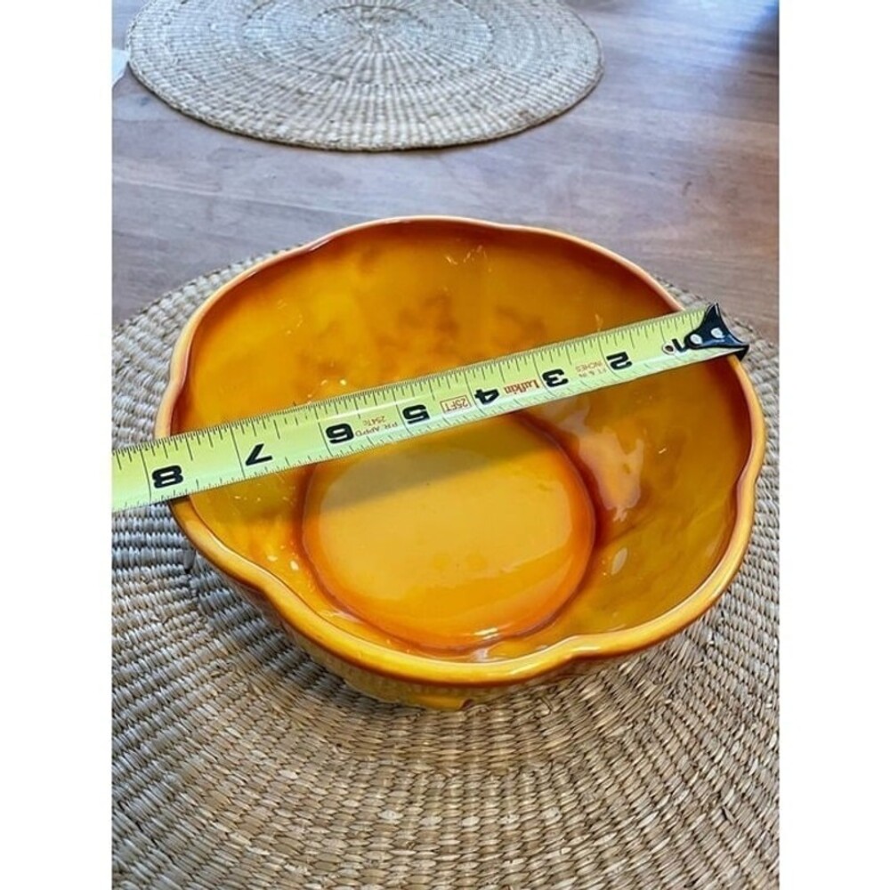 Fall Acorn, Pine Orange Ceramic Bowl - Picture 7 of 8